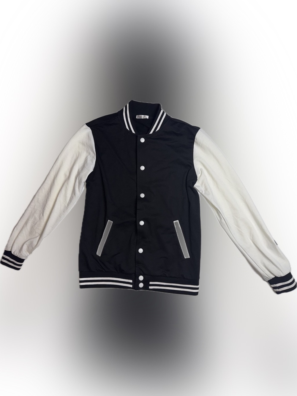 COOFANDY Men’s Small Black White Varsity Jacket